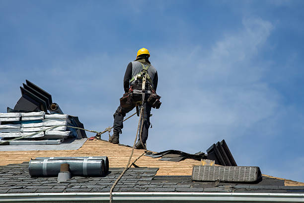 Professional Gutter Installation technician working in Norwood, NY